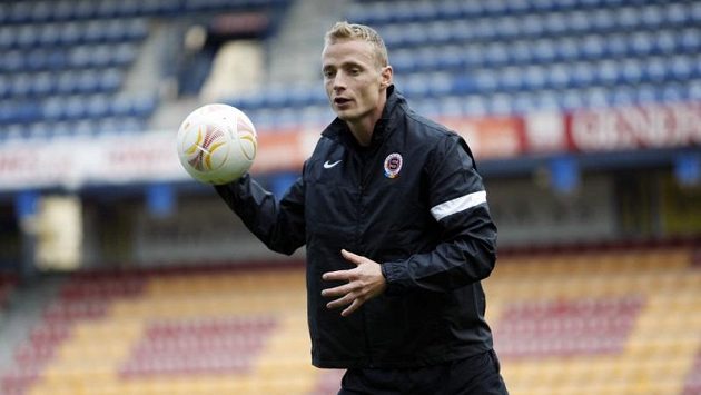Sparťanský stoper Jiří Jarošík na tréninku Sparťanský stoper Jiří Jarošík na tréninku