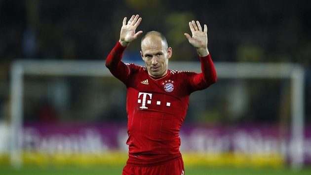 Arjen Robben v dresu Bayernu. Arjen Robben v dresu Bayernu.