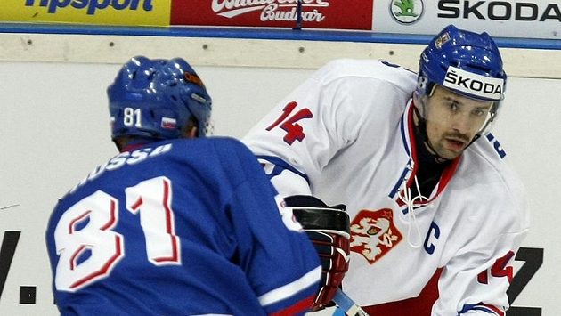 Tomáš Plekanec a Slovák Marcel Hossa Tomáš Plekanec a Slovák Marcel Hossa