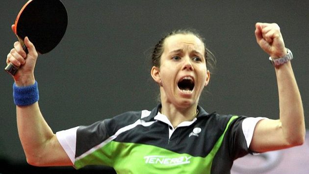 Iveta Vacenovská se raduje z vítězství. Iveta Vacenovská se raduje z vítězství.