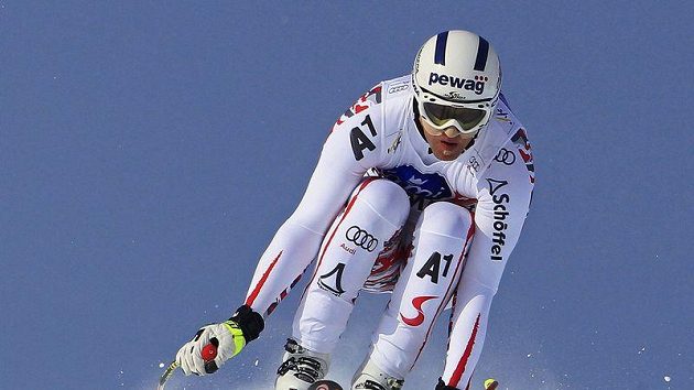 Rakušan Romed Baumann při superkombinačním sjezdu v Chamonix. Rakušan Romed Baumann při superkombinačním sjezdu v Chamonix.