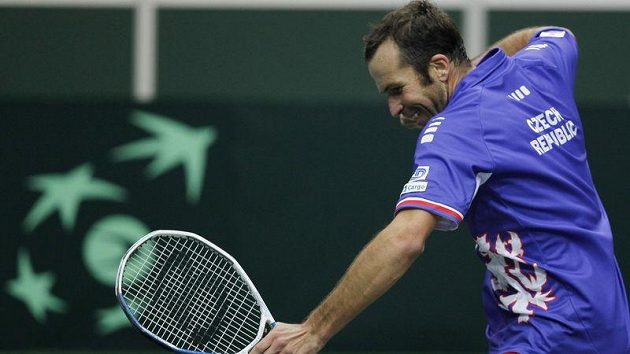 Radek Štěpánek se raduje z výhry nad Italem Seppim. Radek Štěpánek se raduje z výhry nad Italem Seppim.