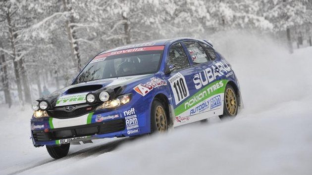 Posádka Vojtěch Štajf - Petra Řiháková na trati Actic Lapland Rally. Posádka Vojtěch Štajf - Petra Řiháková na trati Actic Lapland Rally.