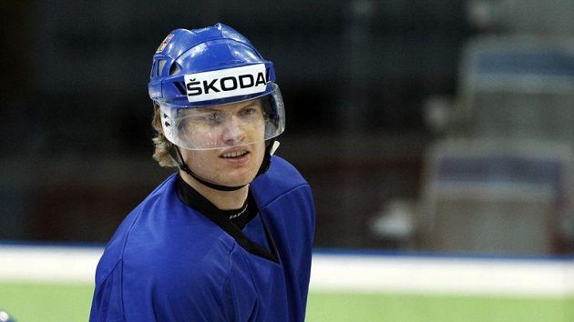 Český hokejový útočník Kamil Kreps na tréninku reprezentace Český hokejový útočník Kamil Kreps na tréninku reprezentace