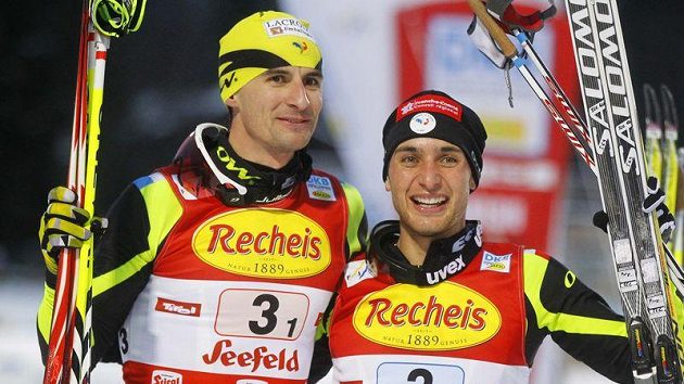 Francouzští sdruženáři Jason Lamy Chappuis (vpravo) a Sebastian Lacroix Francouzští sdruženáři Jason Lamy Chappuis (vpravo) a Sebastian Lacroix