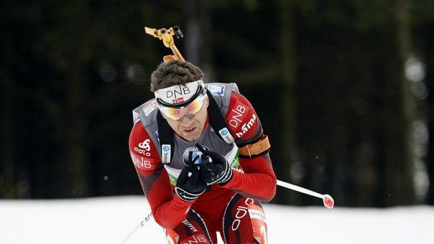 Norský biatlonista Ole Einar Björndalen Norský biatlonista Ole Einar Björndalen