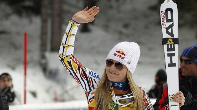 Lindsey Vonnová po svém už 18. vítězství v super-G při pokračování SP v Bansku. Lindsey Vonnová po svém už 18. vítězství v super-G při pokračování SP v Bansku.