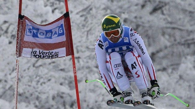 Klaus Kroel při sjezdu na trati Les Houches poblíž Chamonix. Klaus Kroel při sjezdu na trati Les Houches poblíž Chamonix.