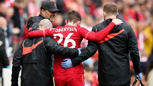 Obránce Andrew Robertson na archivním snímku z loňské sezony. Obránce Andrew Robertson na archivním snímku z loňské sezony.