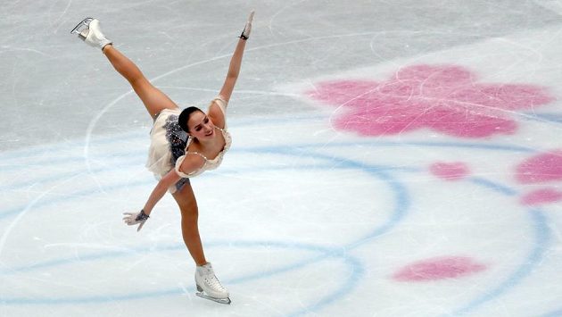 Ruska Alina Zagitovová při krátkém programu na MS. Ruska Alina Zagitovová při krátkém programu na MS.