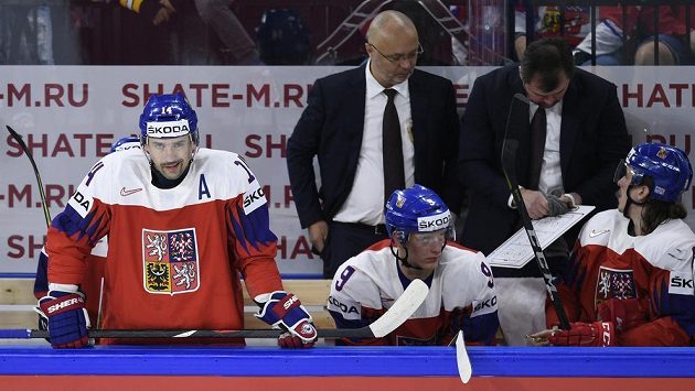 Tomáš Plekanec na reprezentační střídačce. Tomáš Plekanec na reprezentační střídačce.