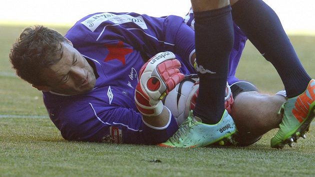 Velezkušený brankář Slavie Radek Černý Velezkušený brankář Slavie Radek Černý