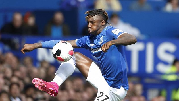 Italský fotbalista Moise Kean v dresu Evertonu. Italský fotbalista Moise Kean v dresu Evertonu.