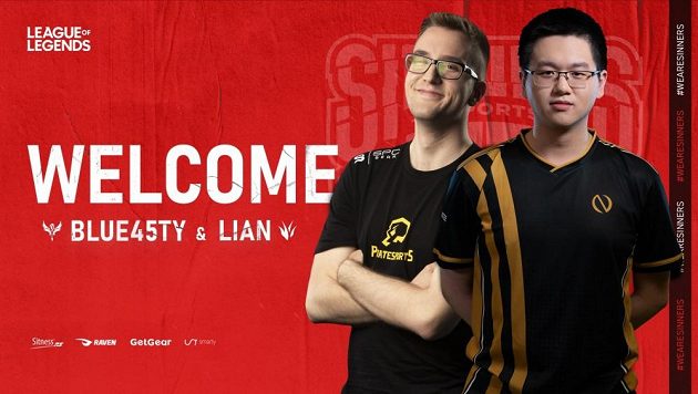 Česká esportová organizace Sinners vítá nové posily do sekce League of Legends, za hříšníky budou hrát Nizozemec Dennis "Lian" Hong a Maciej "Blue45ty" Zaremba z Polska. Česká esportová organizace Sinners vítá nové posily do sekce League of Legends, za hříšníky budou hrát Nizozemec Dennis "Lian" Hong a Maciej "Blue45ty" Zaremba z Polska.