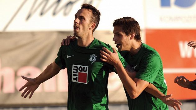 Jablonecký záložník Jan Vošahlík oslavuje vítězný gól během utkání 3. předkola Evropské ligy mezi FK Baumit Jablonec a Stromsgodset IF. Jablonecký záložník Jan Vošahlík oslavuje vítězný gól během utkání 3. předkola Evropské ligy mezi FK Baumit Jablonec a Stromsgodset IF.