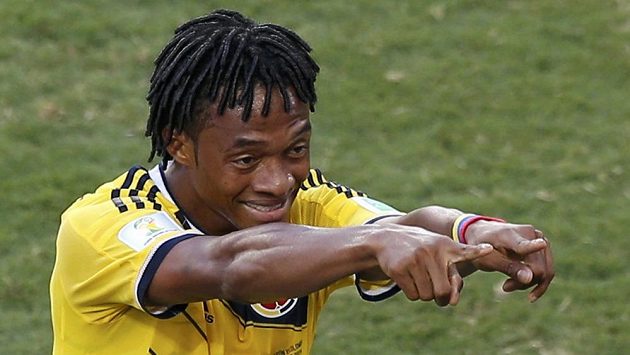 Kolumbijský záložník Juan Cuadrado se raduje ze vstřelení gólu proti Japonsku. Kolumbijský záložník Juan Cuadrado se raduje ze vstřelení gólu proti Japonsku.