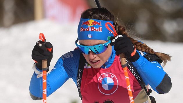 Dorothea Wiererová během indivduálního závodu na 15 km na MS v Pokljuce. Dorothea Wiererová během indivduálního závodu na 15 km na MS v Pokljuce.
