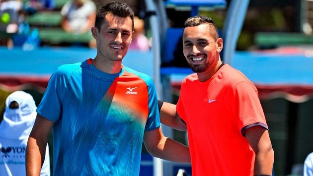 Nick Kyrgios a Bernard Tomic před vzájemným zápasem Nick Kyrgios a Bernard Tomic před vzájemným zápasem