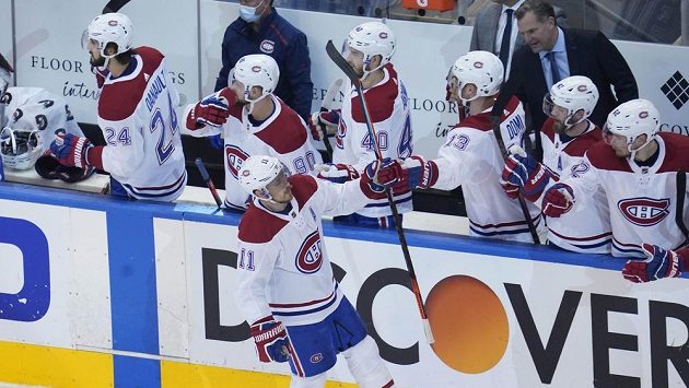 Hokejista Montrealu Canadiens Brendan Gallagher (11) se raduje z gólu proti Philadelphii Flyers. Hokejista Montrealu Canadiens Brendan Gallagher (11) se raduje z gólu proti Philadelphii Flyers.