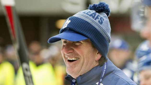Kouč Mike Babcock na snímku z tréninku v Torontu v únoru 2019. Kouč Mike Babcock na snímku z tréninku v Torontu v únoru 2019.