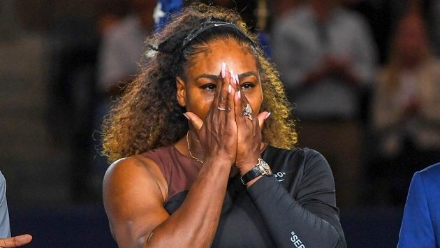 Serena Williamsová po finále US Open. Serena Williamsová po finále US Open.