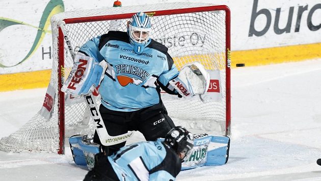 Brankář Jakub Škarek v dresu Pelicans Lahti. Brankář Jakub Škarek v dresu Pelicans Lahti.