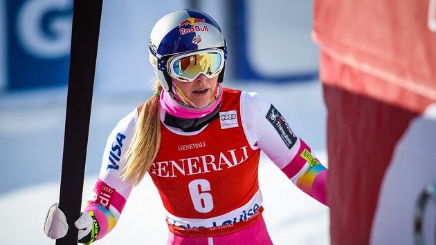 Lindsey Vonnová po tréninku v Lake Louise. Lindsey Vonnová po tréninku v Lake Louise.