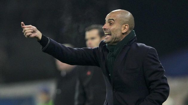 Kouč Bayernu Josep Guardiola při utkání v Plzni. Kouč Bayernu Josep Guardiola při utkání v Plzni.