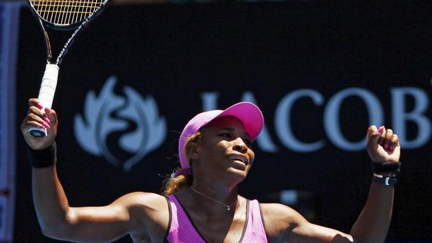 Serena Williamsová se raduje v Melbourne z vítězství nad Slovenkou Danielou Hantuchovou. Serena Williamsová se raduje v Melbourne z vítězství nad Slovenkou Danielou Hantuchovou.