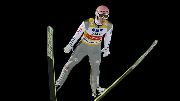 Německý skokan na lyžích Severin Freund na můstku v Holmenkollenu. Německý skokan na lyžích Severin Freund na můstku v Holmenkollenu.