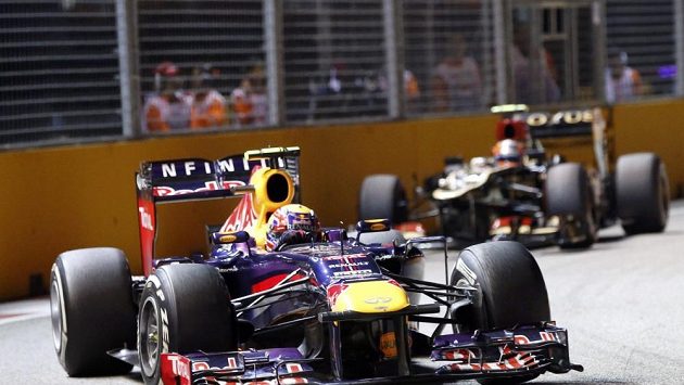 Mark Webber při Velké ceně Singapuru. Mark Webber při Velké ceně Singapuru.