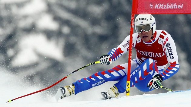 Francouzský sjezdař Johan Clarey při závodu SP v Kitzbühelu. Francouzský sjezdař Johan Clarey při závodu SP v Kitzbühelu.
