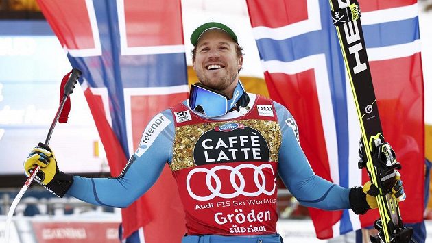 Kjetil Jansrud z Norska slaví své vítězství ve Val Gardeně. Kjetil Jansrud z Norska slaví své vítězství ve Val Gardeně.