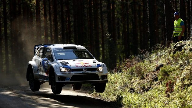 Francouz Sébastien Ogier na Finské rallye. Francouz Sébastien Ogier na Finské rallye.