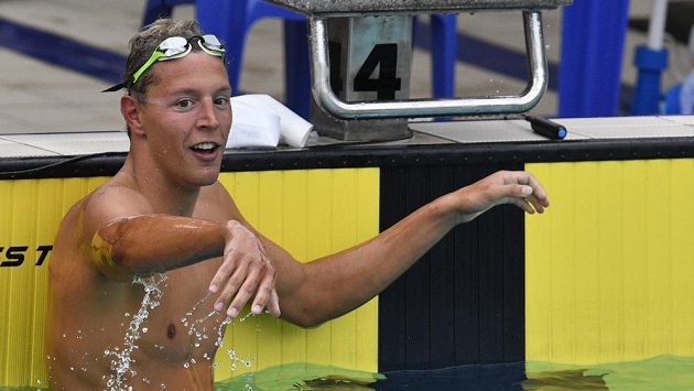 Vítěz finále závodu na 400 metrů volný způsob mužů na mistrovství republiky - Jan Micka. Vítěz finále závodu na 400 metrů volný způsob mužů na mistrovství republiky - Jan Micka.