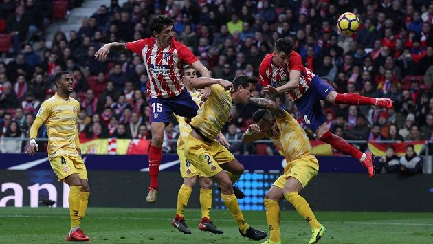 Ligové utkání fotbalistů Atlética Madrid s Gironou - ilustrační foto. Ligové utkání fotbalistů Atlética Madrid s Gironou - ilustrační foto.