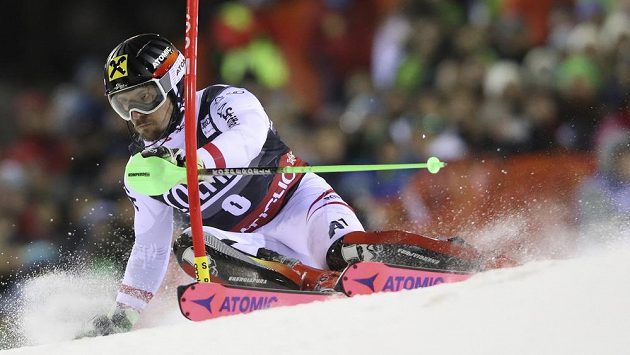 Rakušan Marcel Hirscher při slalomu v Madonně di Campiglio. Rakušan Marcel Hirscher při slalomu v Madonně di Campiglio.