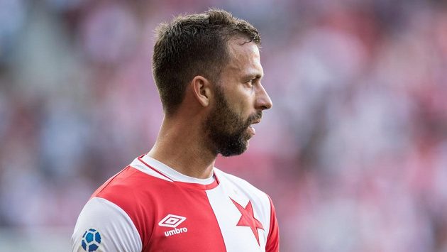 Josef Hušbauer ze Slavie při utkání 3. kola ligy s Jihlavou. Josef Hušbauer ze Slavie při utkání 3. kola ligy s Jihlavou.