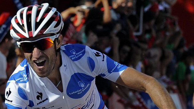 Španěl Daniel Moreno se raduje z triumfu ve čtvrté etapě Vuelty. Španěl Daniel Moreno se raduje z triumfu ve čtvrté etapě Vuelty.