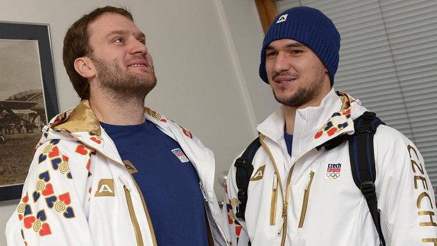 Obránce Michal Barinka (vlevo) na snímku s Jakubem Kovářem. Obránce Michal Barinka (vlevo) na snímku s Jakubem Kovářem.
