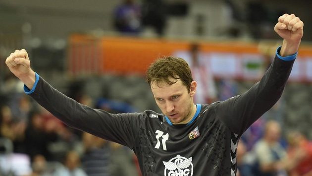Brankář Petr Štochl v dresu reprezentace. Brankář Petr Štochl v dresu reprezentace.