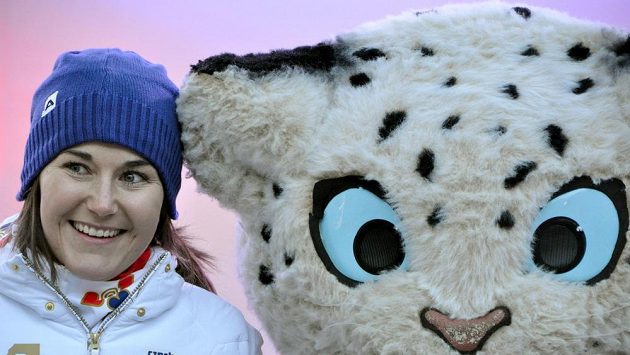 Sjezdařka Šárka Strachová v olympijské vesnici v Roza Chutor. Sjezdařka Šárka Strachová v olympijské vesnici v Roza Chutor.