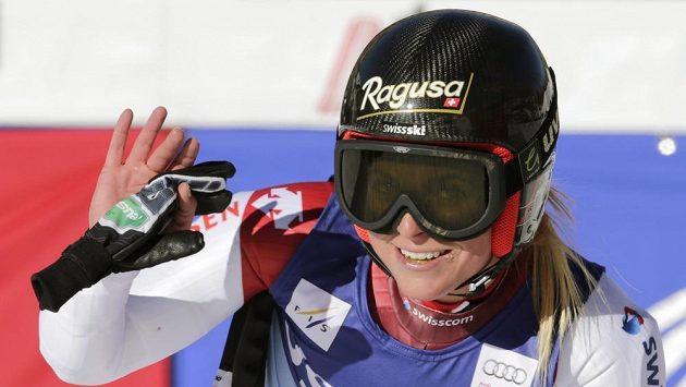 Švýcarka Lara Gutová po triumfu v Beaver Creeku. Švýcarka Lara Gutová po triumfu v Beaver Creeku.