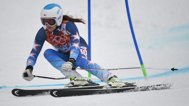 Americká olympijská vítězka v obřím slalomu Julia Mancusová během závodu na OH v Soči. Americká olympijská vítězka v obřím slalomu Julia Mancusová během závodu na OH v Soči.