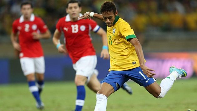 Brazilský útočník Neymar. Brazilský útočník Neymar.