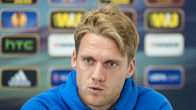 Kapitán Slovanu Liberec Radoslav Kováč na tiskové konferenci před utkáním Evropské ligy s Freiburgem. Kapitán Slovanu Liberec Radoslav Kováč na tiskové konferenci před utkáním Evropské ligy s Freiburgem.