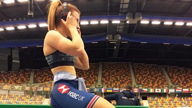 Britská dráhová cyklistka Victoria Williamsonová. Britská dráhová cyklistka Victoria Williamsonová.