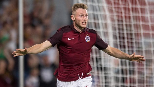 Jakub Brabec oslavuje gól na 3:2 proti Sönderjyske. Jakub Brabec oslavuje gól na 3:2 proti Sönderjyske.