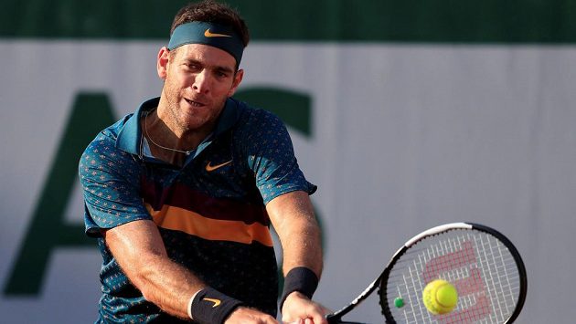 Argentinec Juan Martín del Potro na snímku z French Open 2019. Argentinec Juan Martín del Potro na snímku z French Open 2019.
