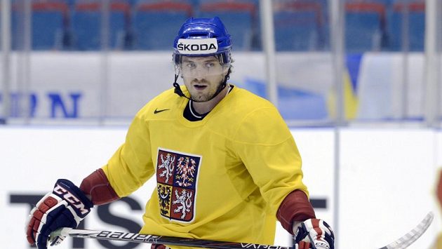 Útočník Petr Koukal na tréninku hokejové reprezentace v dějišti mistrovství světa. Útočník Petr Koukal na tréninku hokejové reprezentace v dějišti mistrovství světa.